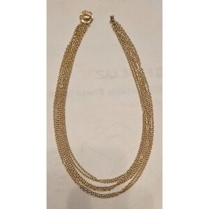 Gold Multi Strand Chain‎ Necklace Statement Party Jewelry